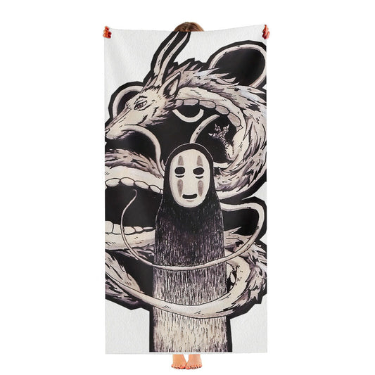 Kaonashi And The Dragon Ultra-Soft Luxury Bathroom Towels