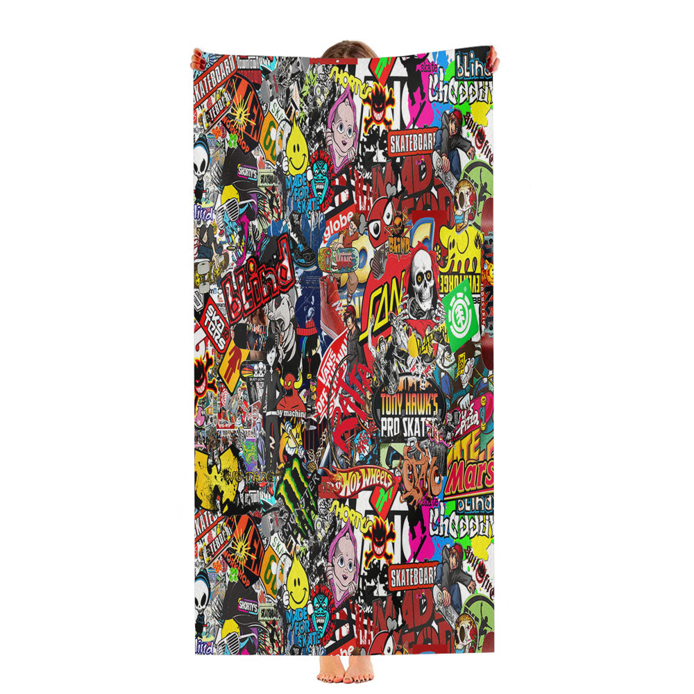 Kate Sticker Bomb Collection Ultra-Soft Luxury Bathroom Towels