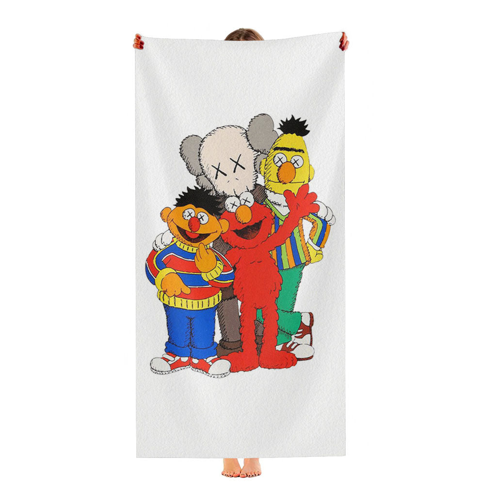 Kaws And Sesame Street Ultra-Soft Luxury Bathroom Towels