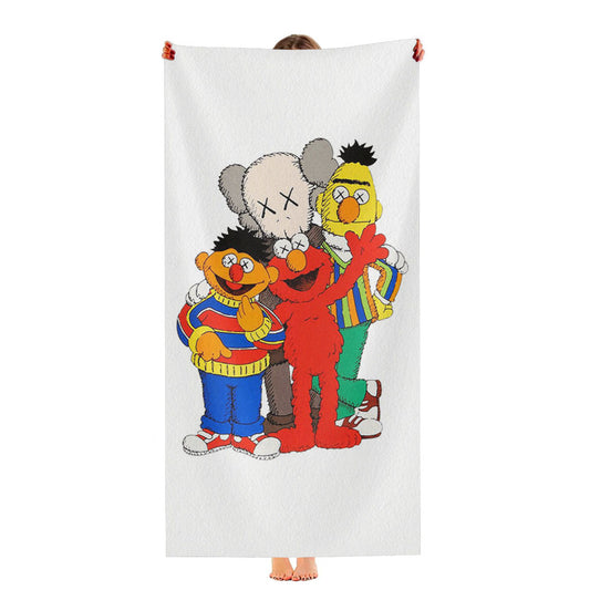 Kaws And Sesame Street Ultra-Soft Luxury Bathroom Towels