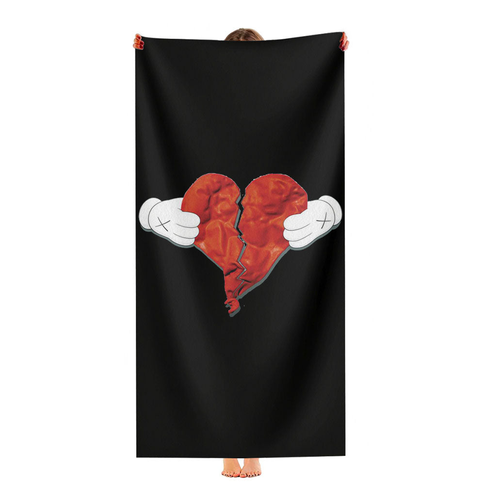Kaws Broken Hearth Ultra-Soft Luxury Bathroom Towels