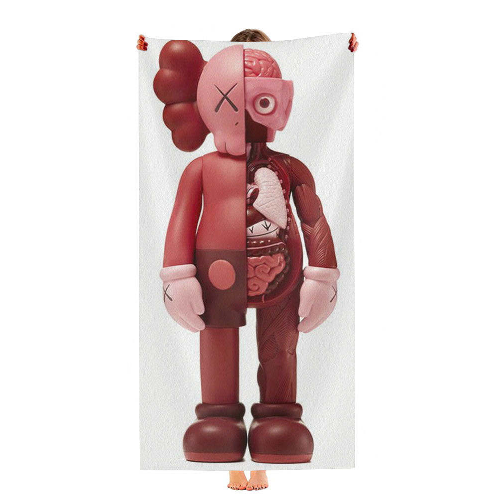 Kaws Companion Blush Flayed Ultra-Soft Luxury Bathroom Towels