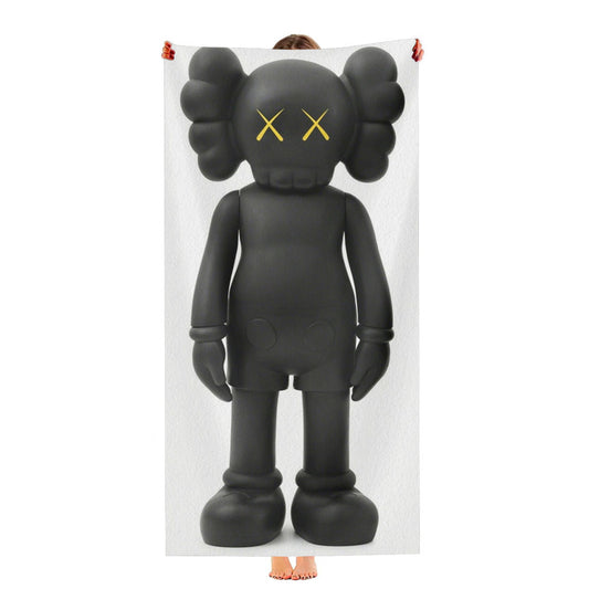 Kaws Companion Open Edition Vinyl Black Ultra-Soft Luxury Bathroom Towels