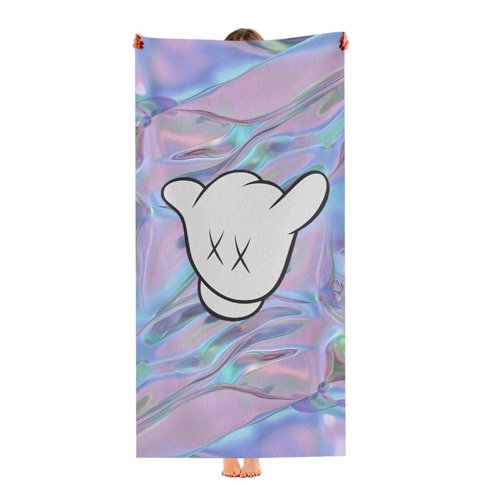 Kaws Hand Hollowgram Ultra-Soft Luxury Bathroom Towels