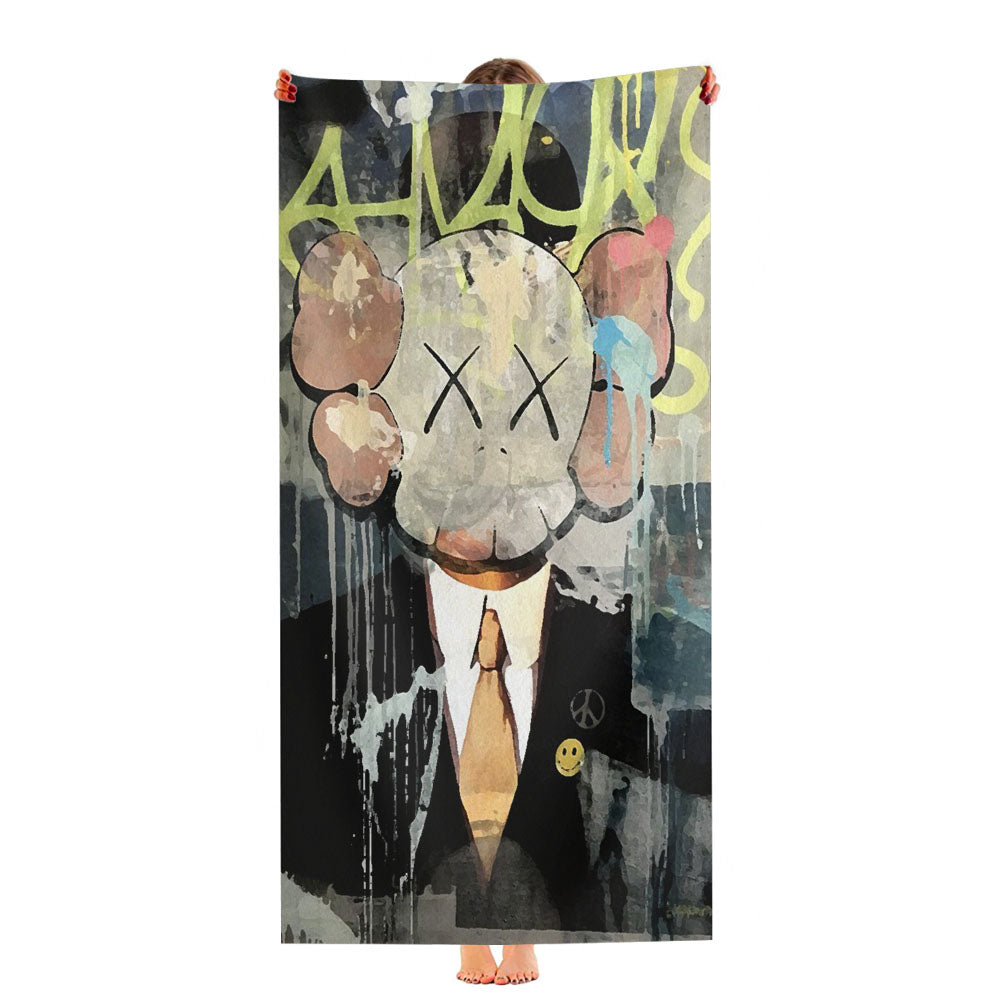 Kaws Mural Painting Ultra-Soft Luxury Bathroom Towels