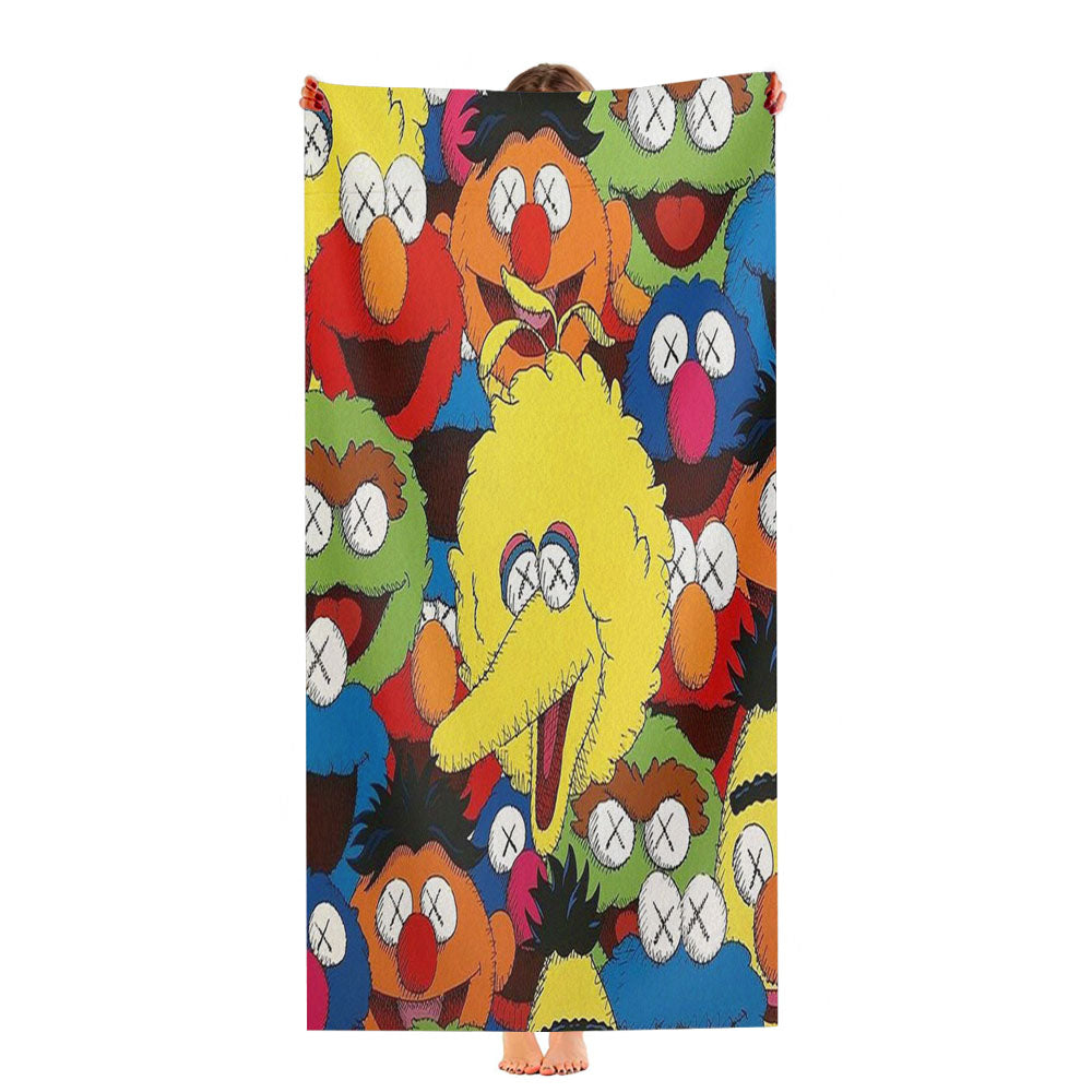 Kaws Noise Wallpaper Sesame Street Ultra-Soft Luxury Bathroom Towels