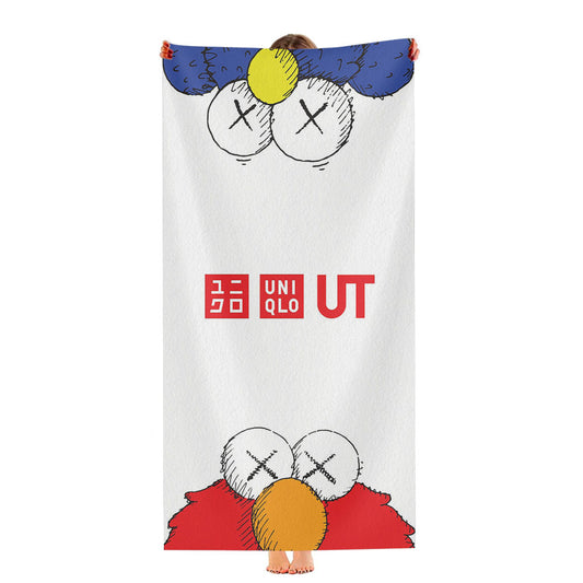 Kaws X Uniqlo Sesame Street 1 Ultra-Soft Luxury Bathroom Towels