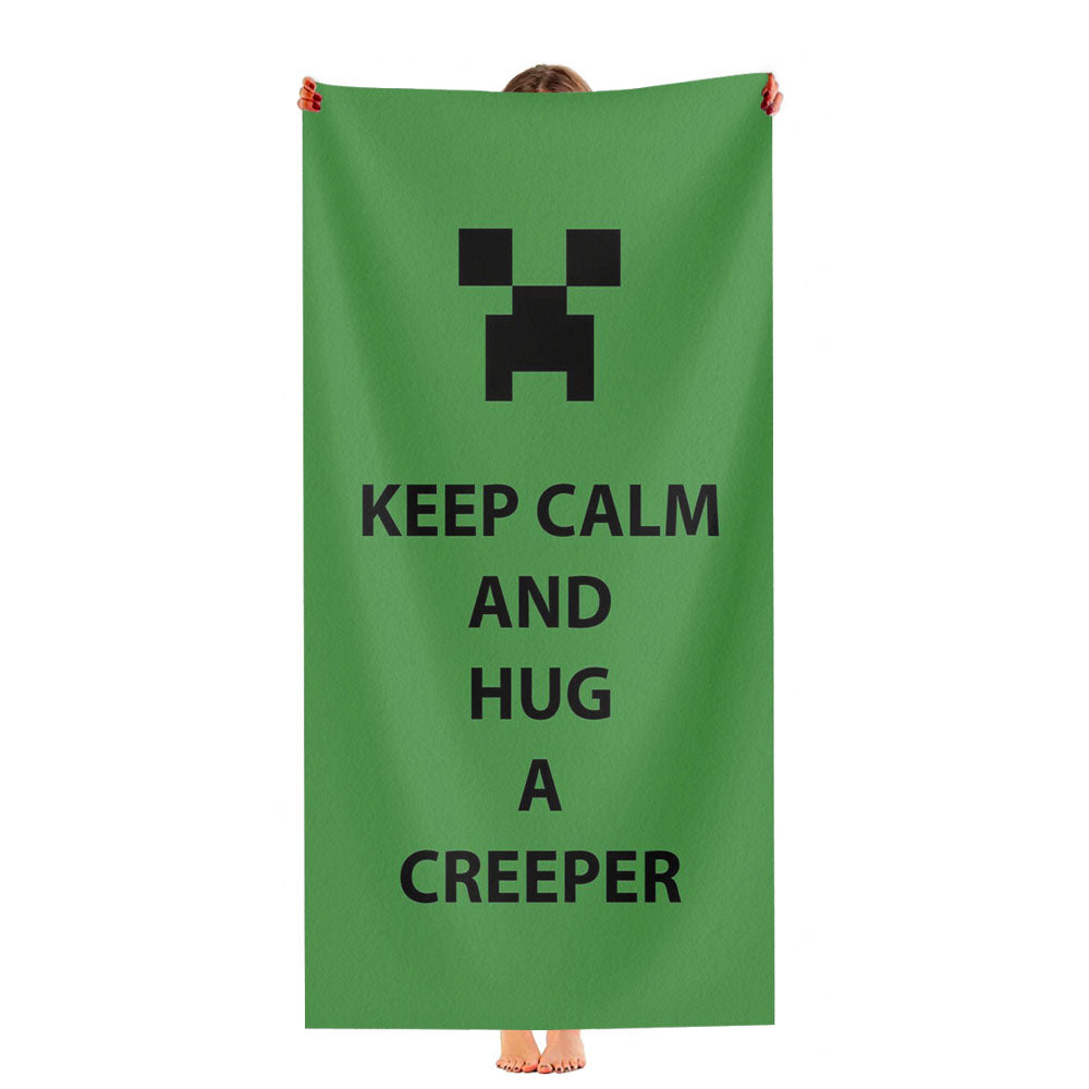 Keep Calm And Hug A Creeper Ultra-Soft Luxury Bathroom Towels