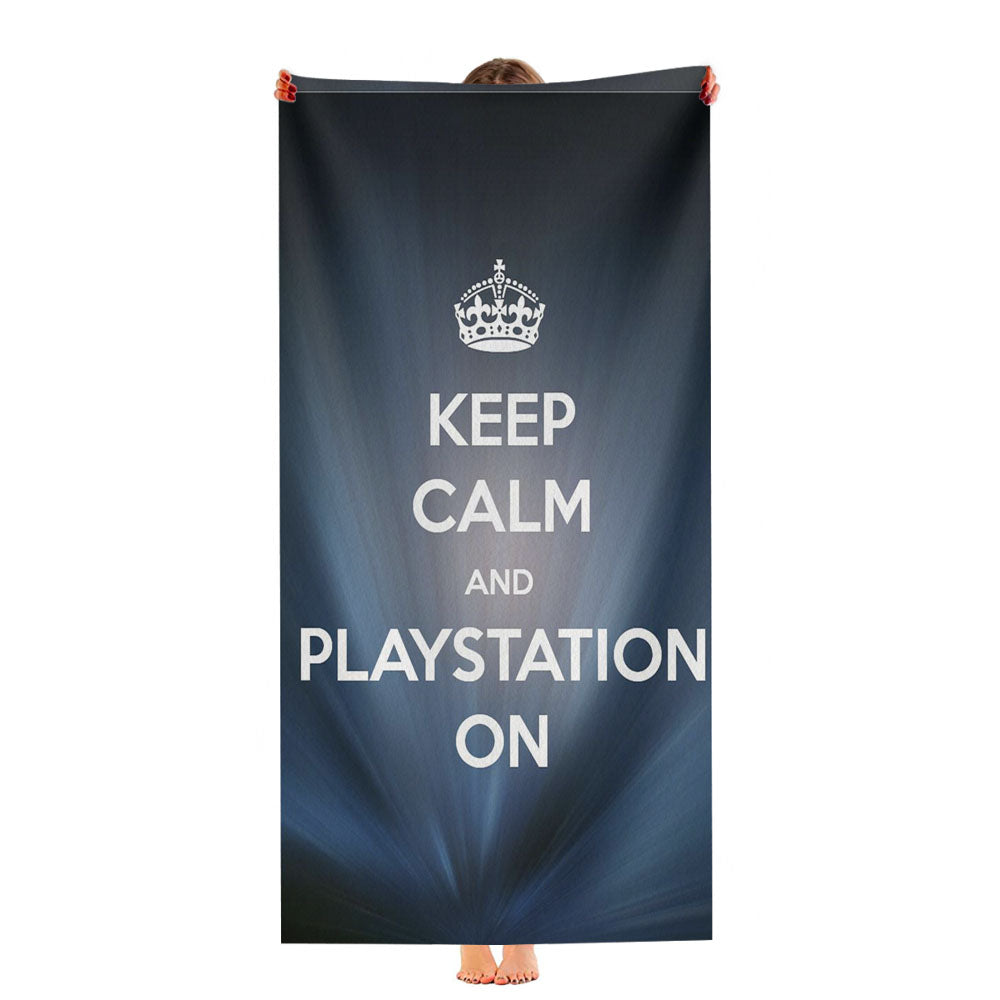 Keep Calm And Play Playstation Ultra-Soft Luxury Bathroom Towels