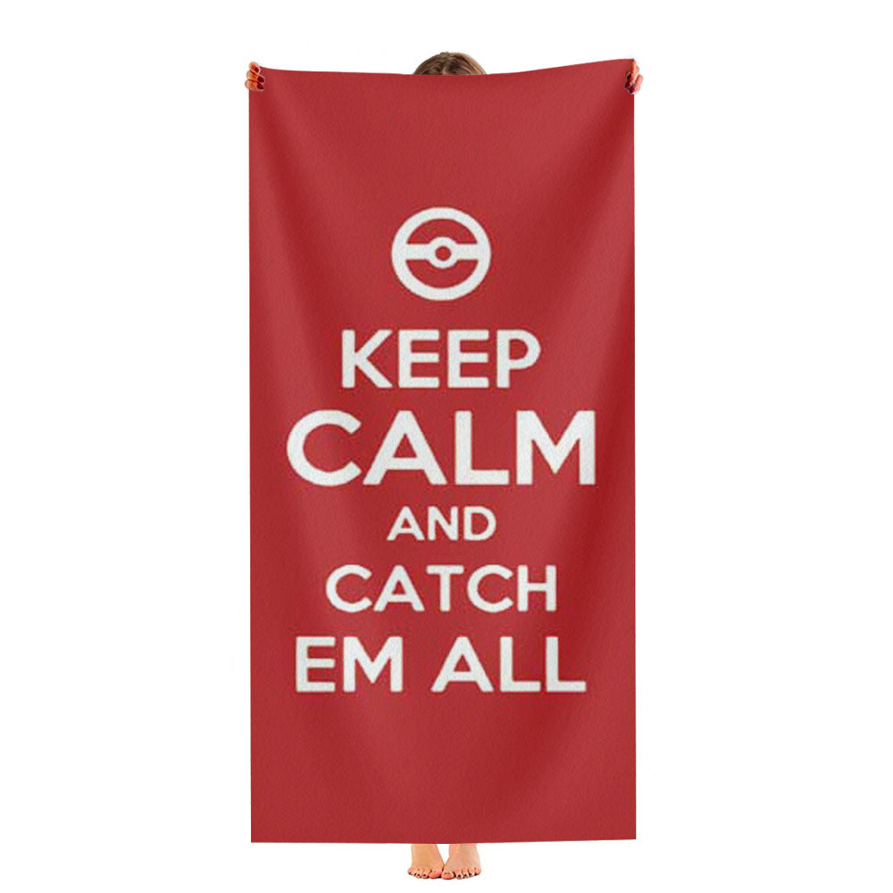 Keep Calm Catch Em All Ultra-Soft Luxury Bathroom Towels