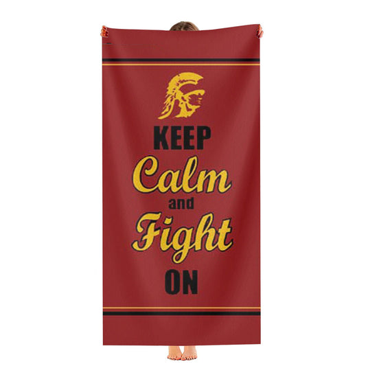 Keep Calm Fight On Usc Ultra-Soft Luxury Bathroom Towels