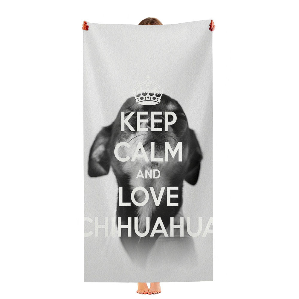 Keep Calm Love Chihuahua Ultra-Soft Luxury Bathroom Towels