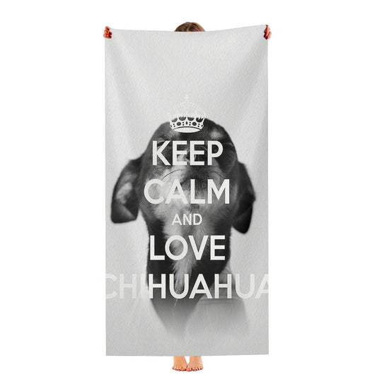 Keep Calm Love Chihuahua Ultra-Soft Luxury Bathroom Towels