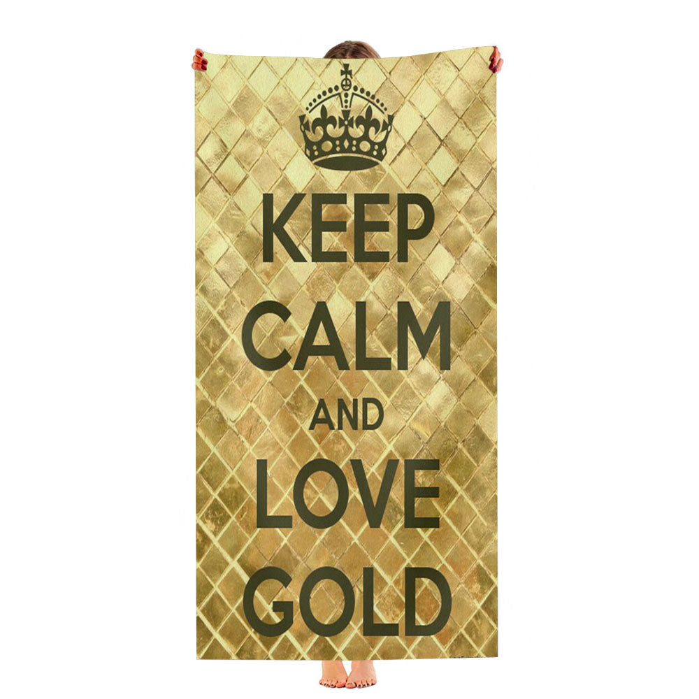 Keep Calm Love Gold Ultra-Soft Luxury Bathroom Towels