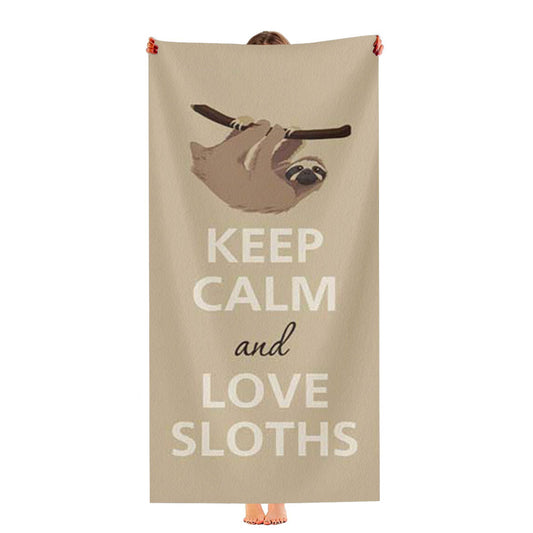 Keep Calm Love Sloths Ultra-Soft Luxury Bathroom Towels