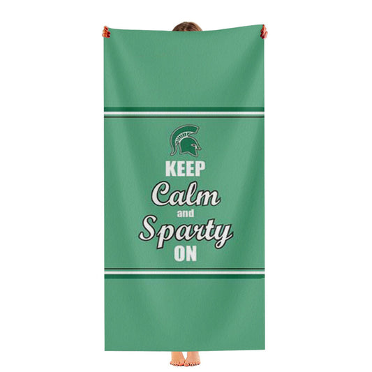 Keep Calm Sparty On Ultra-Soft Luxury Bathroom Towels