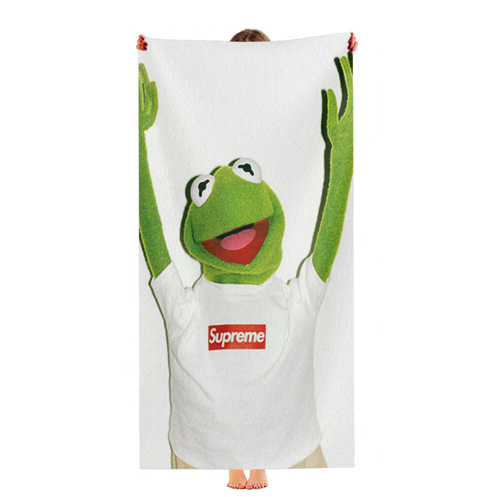 Kermit Green Hypebeast Toad Ultra-Soft Luxury Bathroom Towels