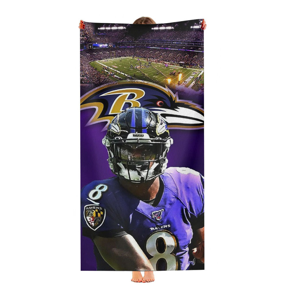 Lamar Jackson Nfl Baltimore Ravens Ultra-Soft Luxury Bathroom Towels