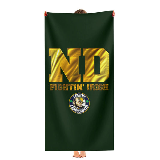 Nd Fighting Irish Gold And Green Wallpaper Ultra-Soft Luxury Bathroom Towels