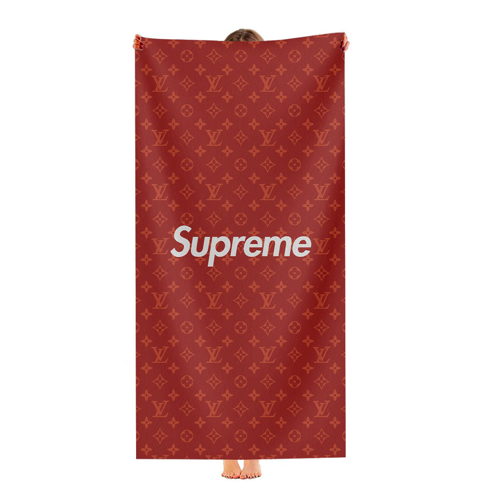 Red Supreme Louis Vuitton Ultra-Soft Luxury Bathroom Towels
