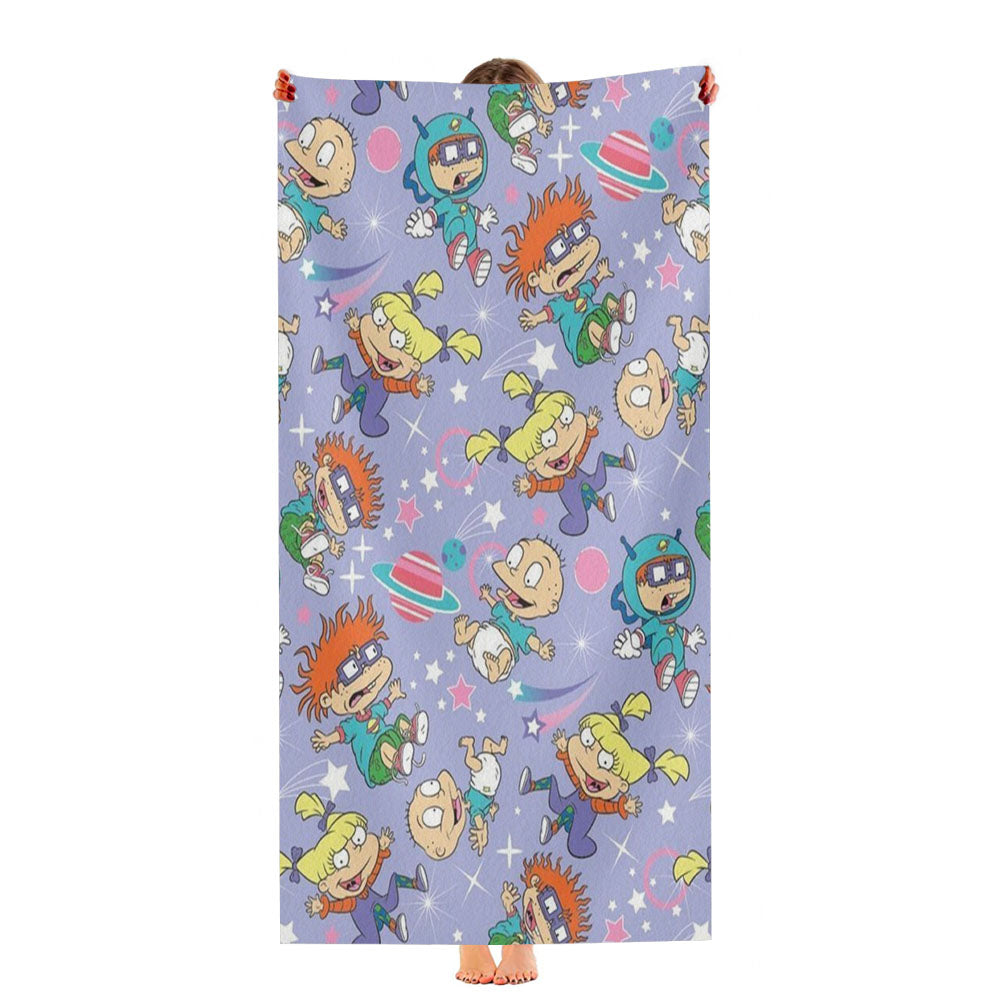 Rugrats Pattern Plannet Wallpaper Ultra-Soft Luxury Bathroom Towels