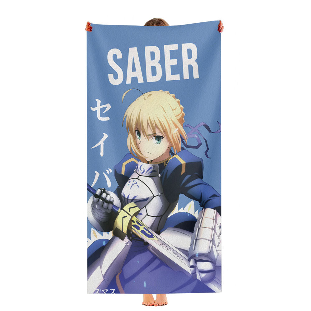 Saber Fate Stay Night Anime Ultra-Soft Luxury Bathroom Towels