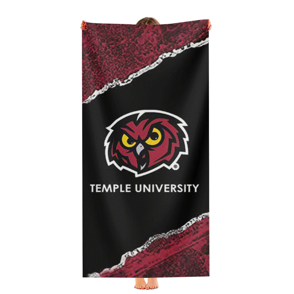Temple University Strip Ultra-Soft Luxury Bathroom Towels