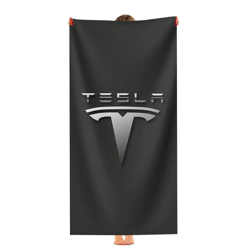 Tesla Car Logo Ultra-Soft Luxury Bathroom Towels