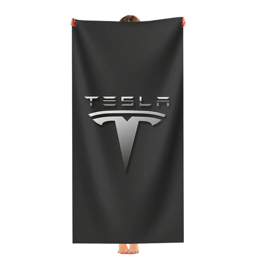 Tesla Car Logo Ultra-Soft Luxury Bathroom Towels