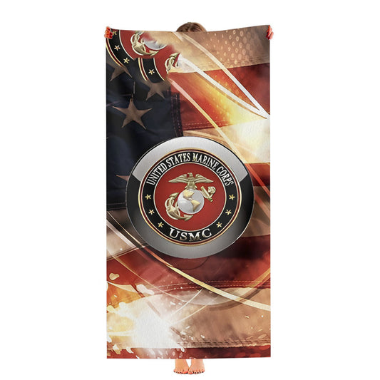 Us Marine Corps Usmc 2 Ultra-Soft Luxury Bathroom Towels