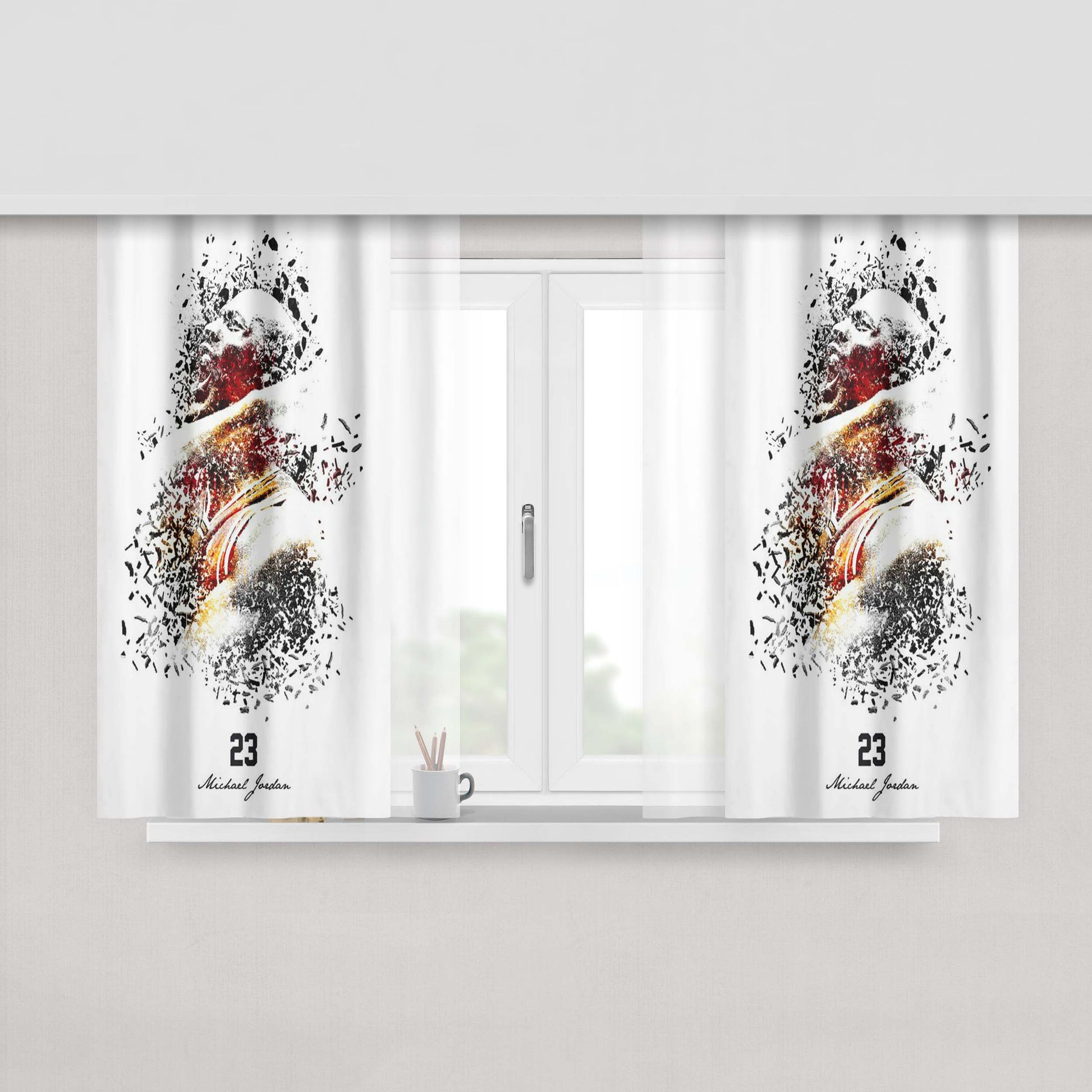 23 Michael Jordan Peach Skin Window Curtains