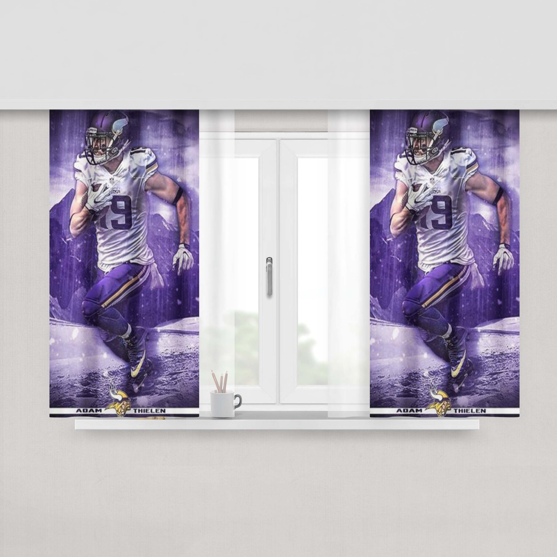 Adam Thielen Minnesota Viking 2 Peach Skin Window Curtains