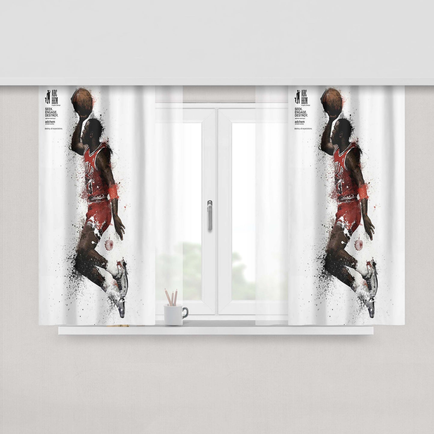 Adc Hem Buls Jordan Peach Skin Window Curtains