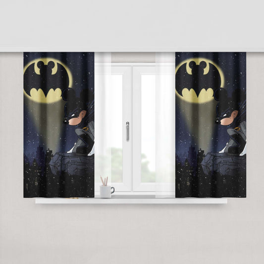 Batman Disney Mickey Mouse Peach Skin Window Curtains