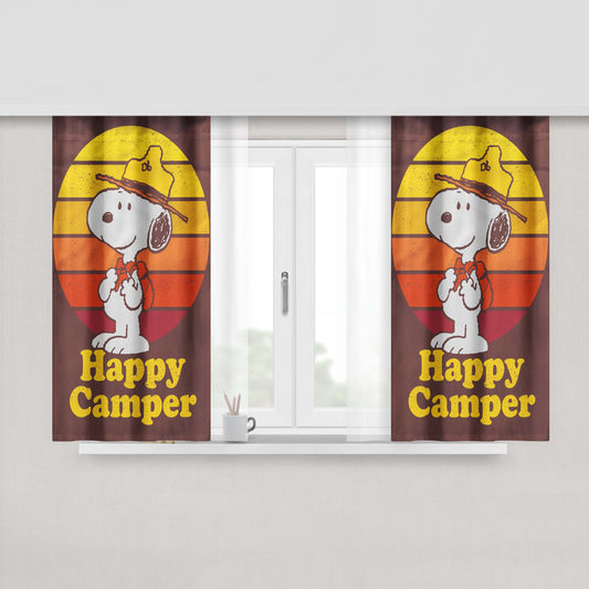 Beagle Scout Snoopy Peach Skin Window Curtains