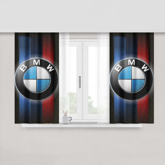Bmw Logo 3 Peach Skin Window Curtains