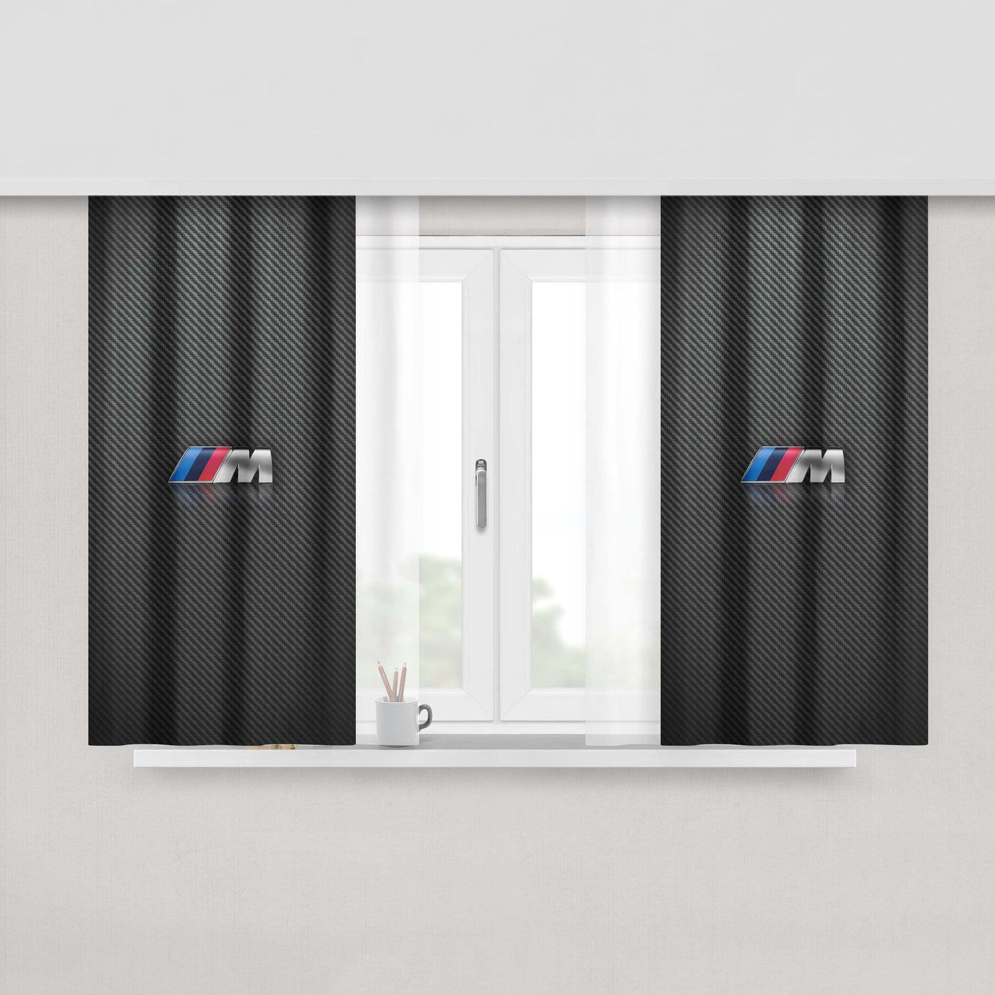 Bmw M Series Logo Peach Skin Window Curtains