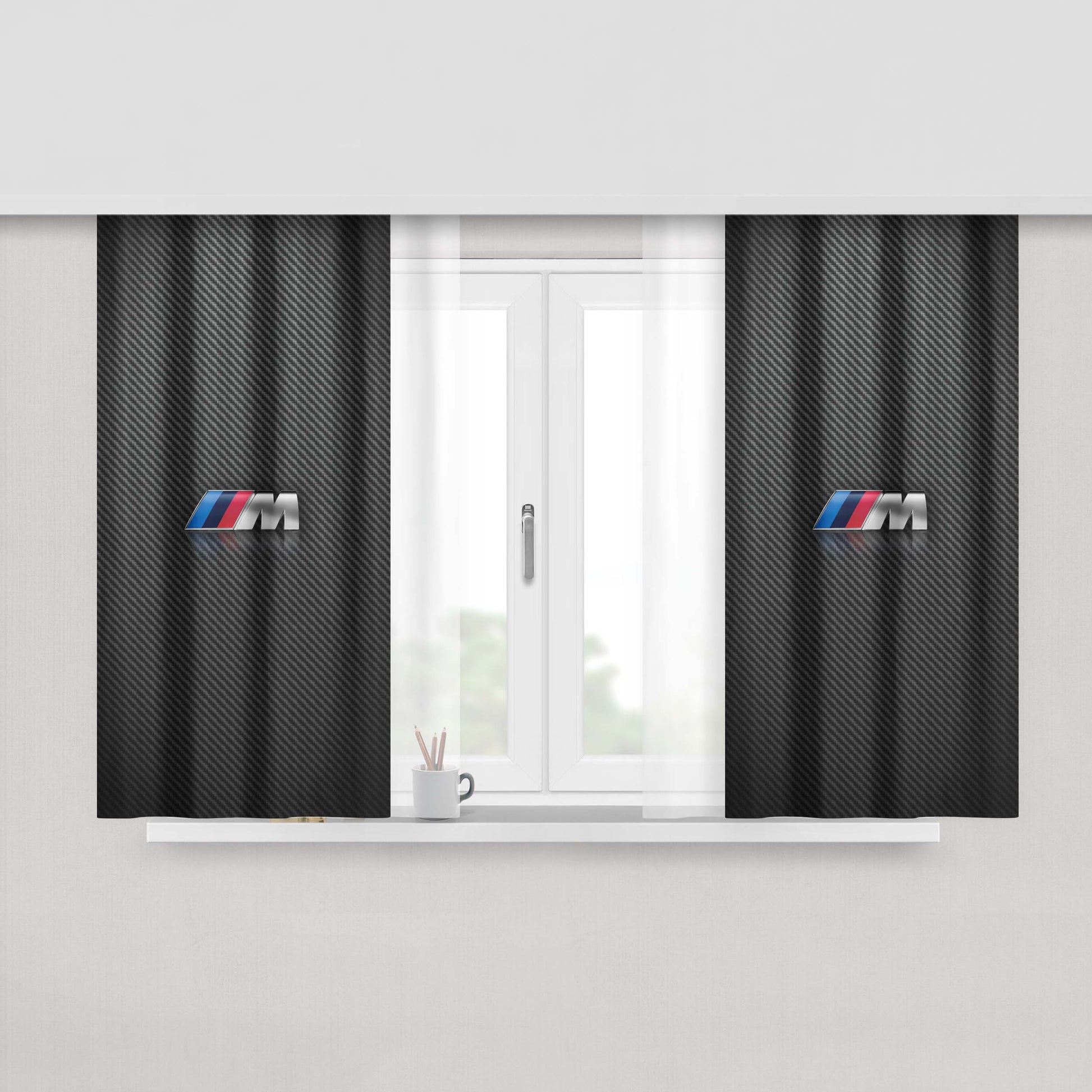 Bmw M Series Logo Peach Skin Window Curtains