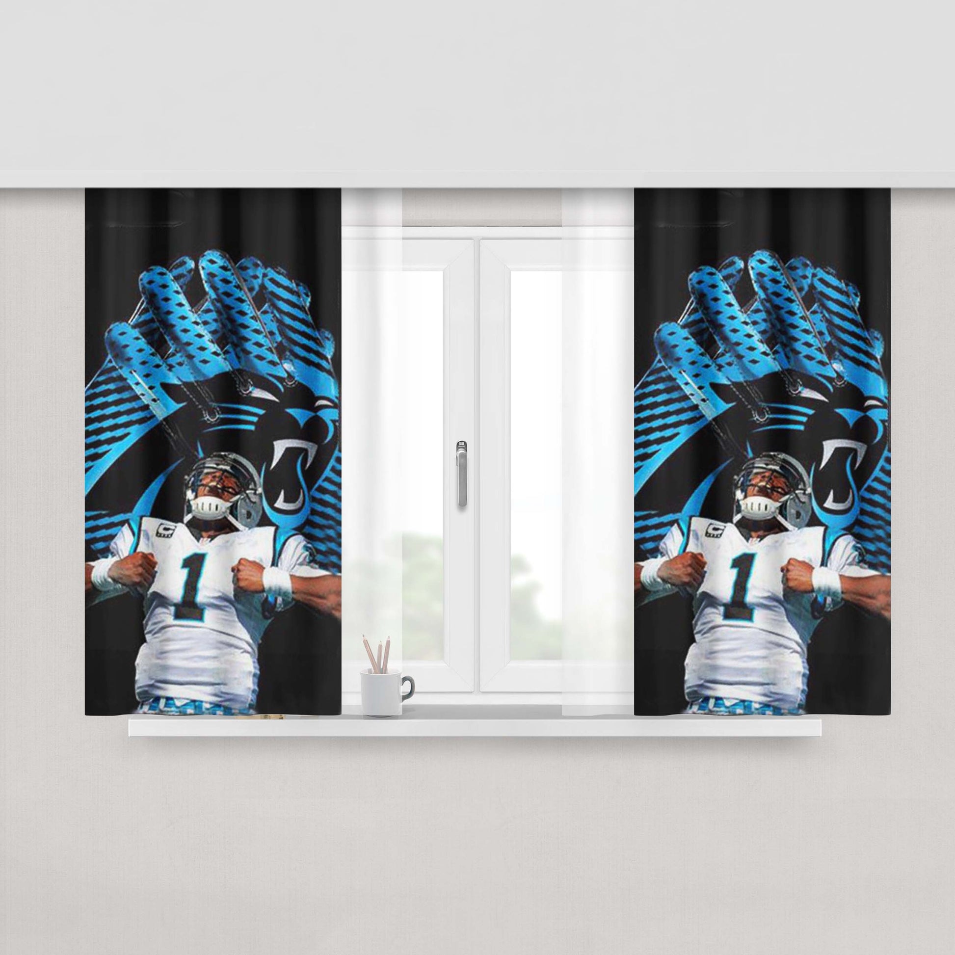 Cam Newton Nfl Panthers Peach Skin Window Curtains