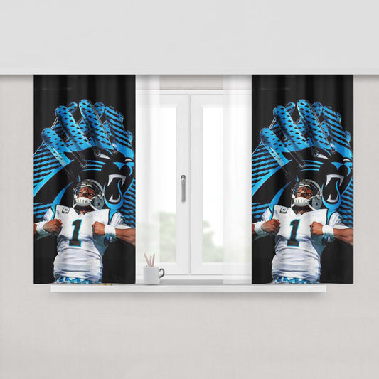 Cam Newton Nfl Panthers Peach Skin Window Curtains