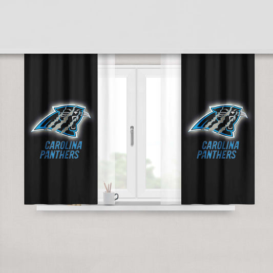 Carolina Panthers Logo Peach Skin Window Curtains