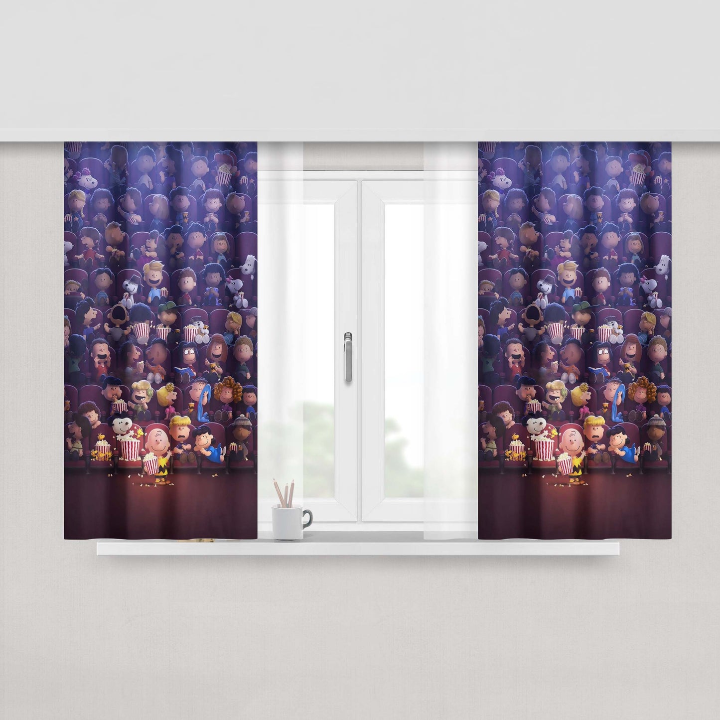Charlie Brown Snoopy The Peanuts Movie Peach Skin Window Curtains