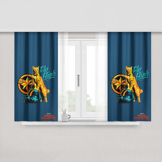 Chewie Captain Marvel Goose Poster Peach Skin Window Curtains