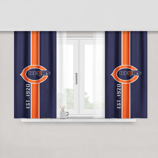 Chicago Bear Est 1920 Peach Skin Window Curtains