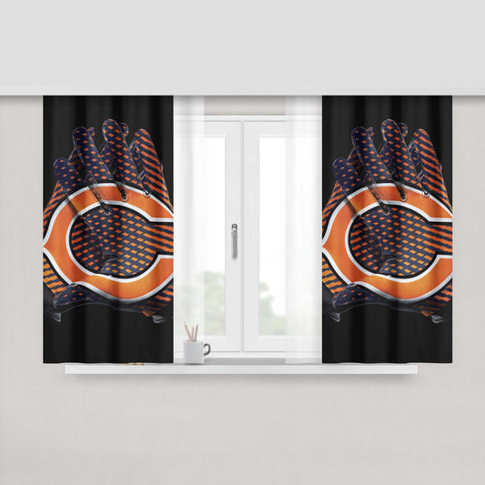 Chicago Bears Nfl 2 Peach Skin Window Curtains