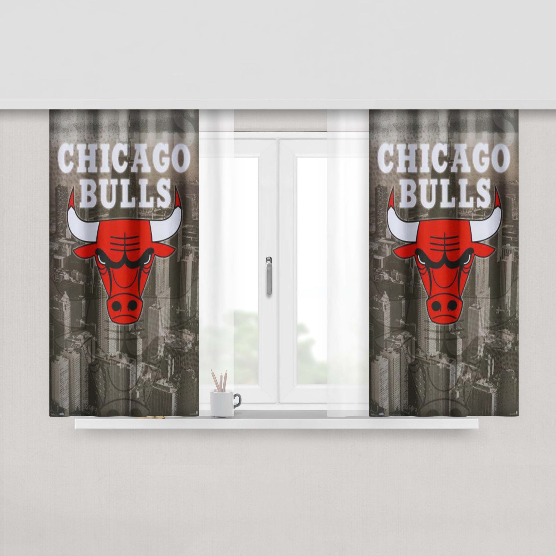 Chicago Bulls Fc Peach Skin Window Curtains