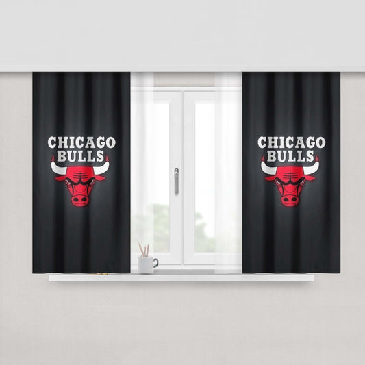 Chicago Bulls Wallpaper Peach Skin Window Curtains