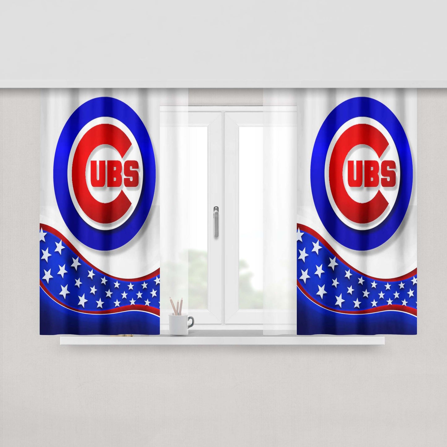 Chicago Cubs Americ Peach Skin Window Curtains
