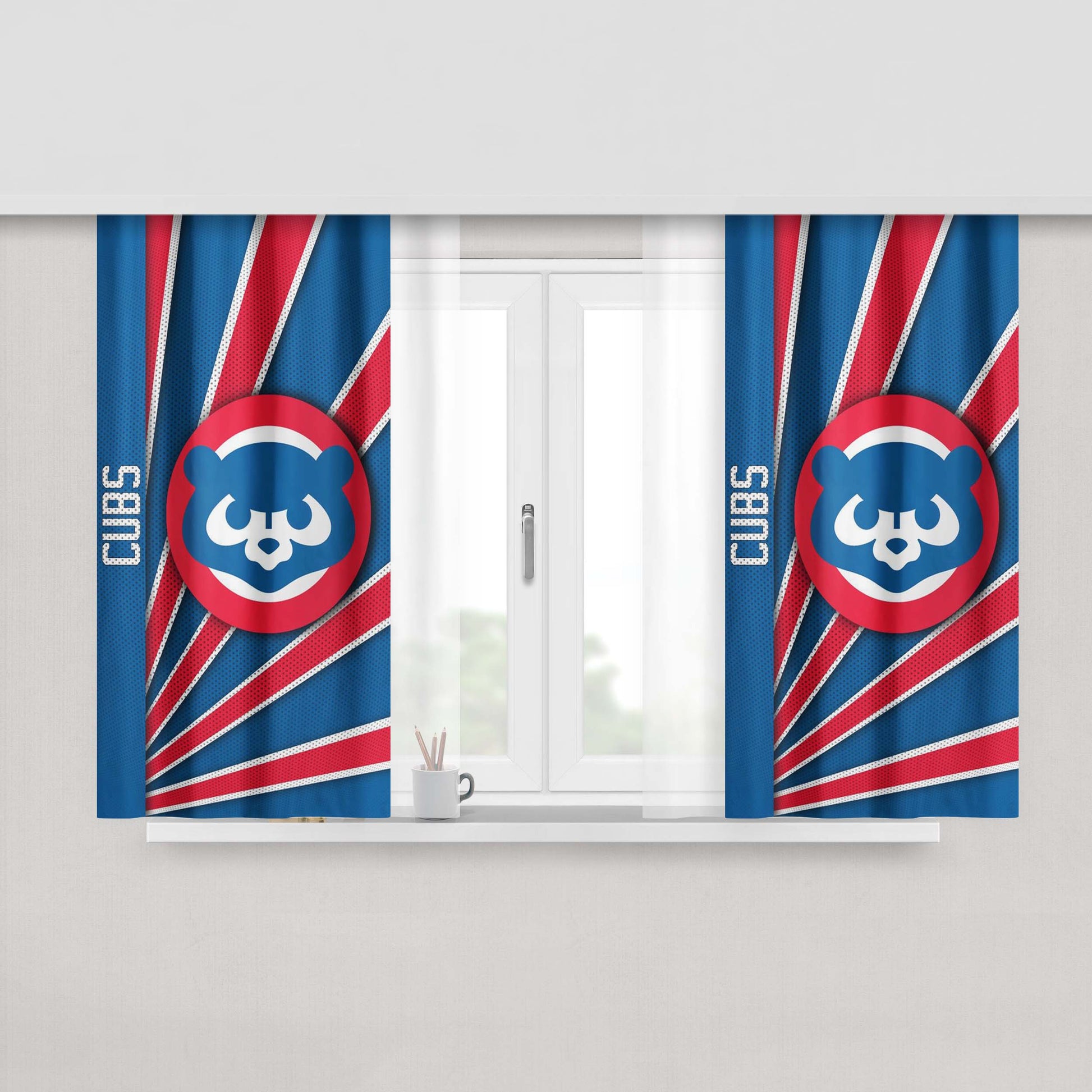Chicago Cubs Tex Peach Skin Window Curtains