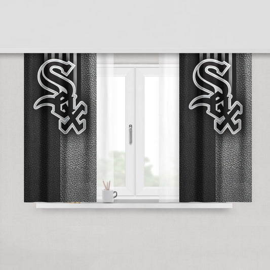 Chicago White Sox Leather Texture Peach Skin Window Curtains